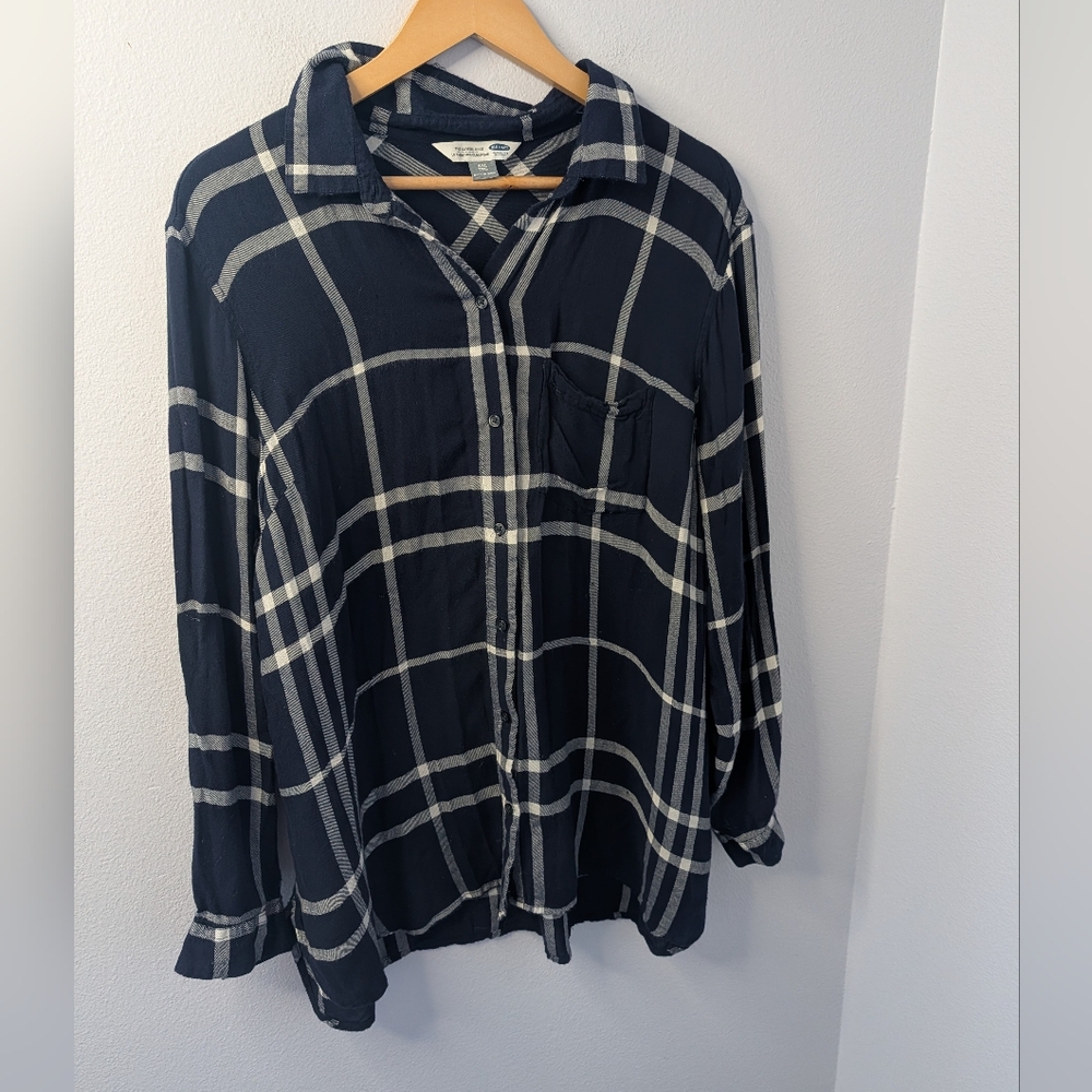 Old Navy Plaid Button Front Shirt XXL
